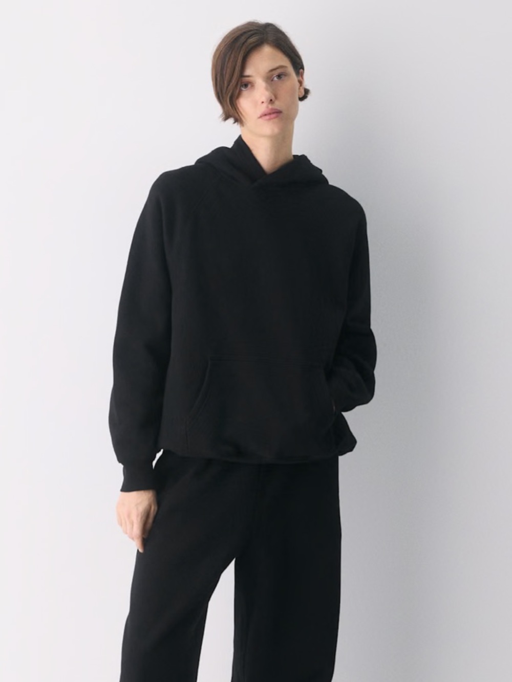 ARITZIA BLACK SWEATFLEECE HOODIE RAGLAN MEGA